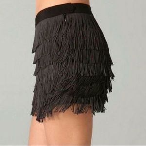 Club Monaco Alaya Black Fringe Shorts